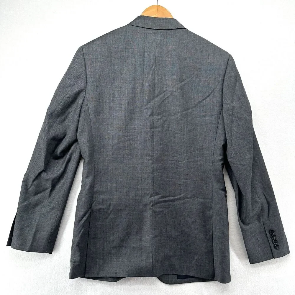 J Crew Ludlow Blazer Mens Size 40R Grey Wool Double Button Sport Jacket Coat
